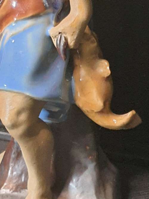 A VINTAGE CERAMIC - PORCELAN CHINESE CARP FISHER MAN IN GOOD CONDITION