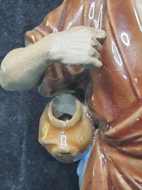 A VINTAGE CERAMIC - PORCELAN CHINESE CARP FISHER MAN IN GOOD CONDITION