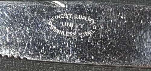 A VINTAGE FINEST QUALITY UNITY VULCAN STAINLESS STEEL 59 PIECE CUTLERY SET SOLD AS IS