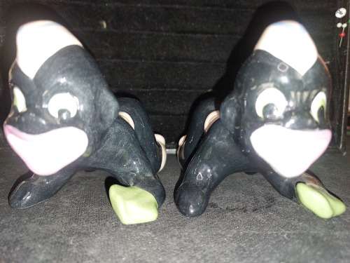 A collection of American folk art ceramic figurines in good condition sold as is
