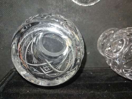 A VINTAGE ENGLISH CRYSTAL DECANTER AND A GLASS