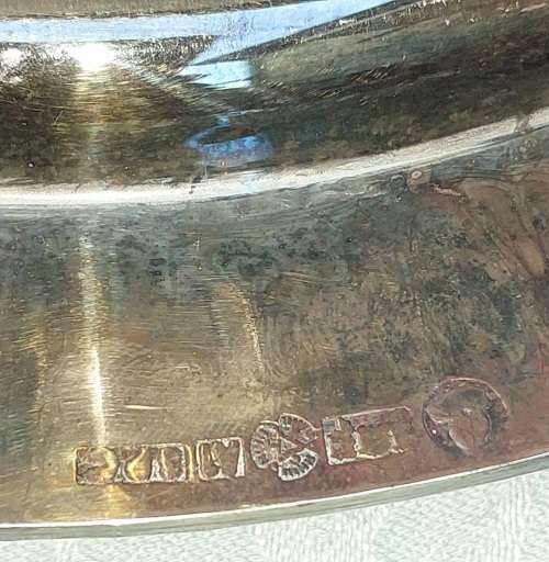 TWO ANTIQUE SILVER-PLATED SERVING TRAYS SOLD AS IS