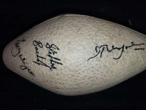 A COLLECTOR`S RUGBY BALL SOLD AS IS