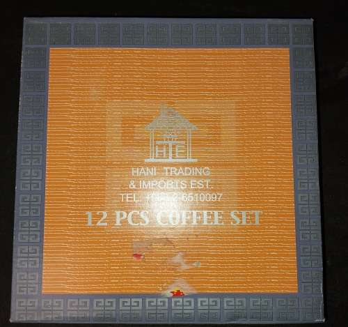A VINTAGE FINE PORCELAIN CHINA12 PIECE COFFEE SET   WITH GOLD  TRIMMINGS