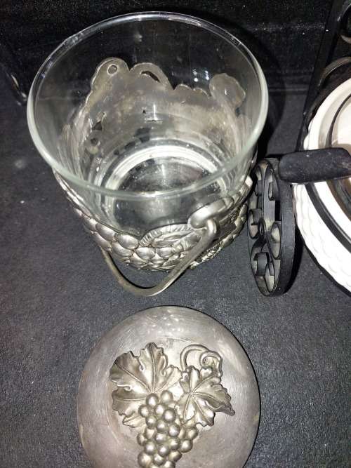 ED TWO VINTAGE KITCHENALIA A N ASHTRAY AND A SUGAR CONTAINER