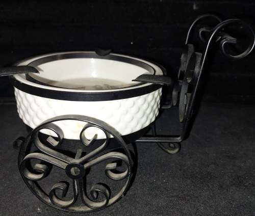 ED TWO VINTAGE KITCHENALIA A N ASHTRAY AND A SUGAR CONTAINER