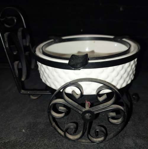 ED TWO VINTAGE KITCHENALIA A N ASHTRAY AND A SUGAR CONTAINER