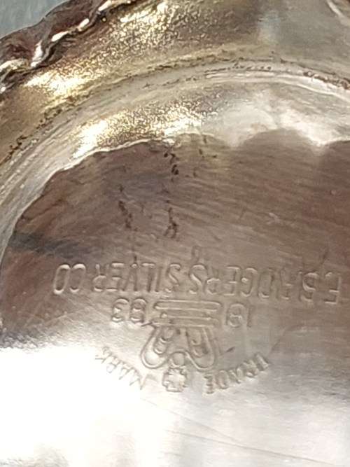AN ANTIQUE F,B RODGERS SILVER COMPANY 1883 TRADEMARK SILVER PLATED TEAJUG SET