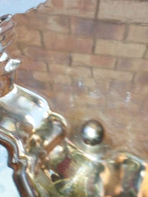 A VINTAGE VICTORIAN-STYLE SOLID SILVER PLATED SERVING TRAY