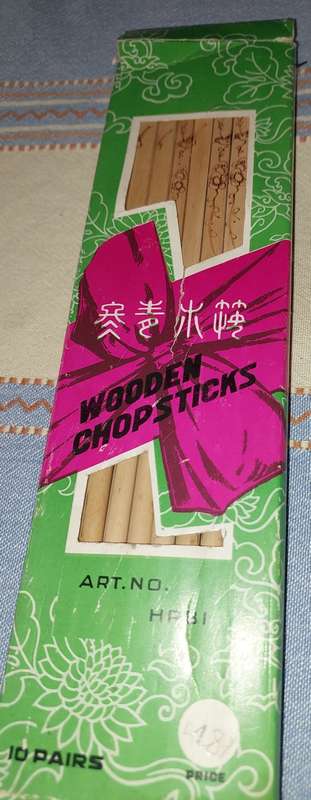 AN ORIGINAL BOX OF CHINESE CHOP STICKS SOLD AS IS