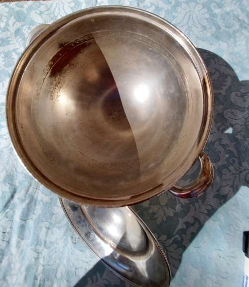 A VINTAGE SERANCO SILVERPLATED ON COPPER TURINE SOLD AS IS
