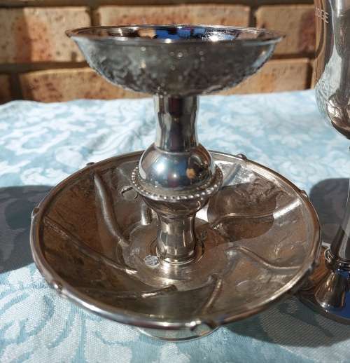 VINTAGE JUDAICA UTENSILS SILVER PLATED SOLD AS IS