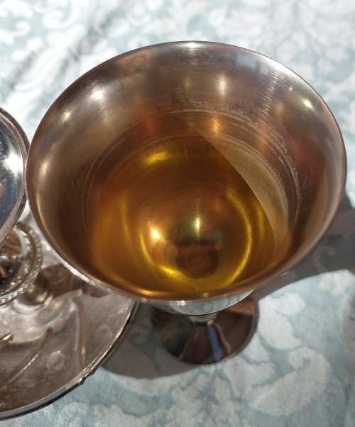 VINTAGE JUDAICA UTENSILS SILVER PLATED SOLD AS IS