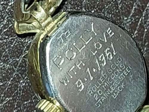 AN ANTIQUE WOMANS DELFIN INCABLOC GOLD PLATED WRIST WATCH SOLD AS IS