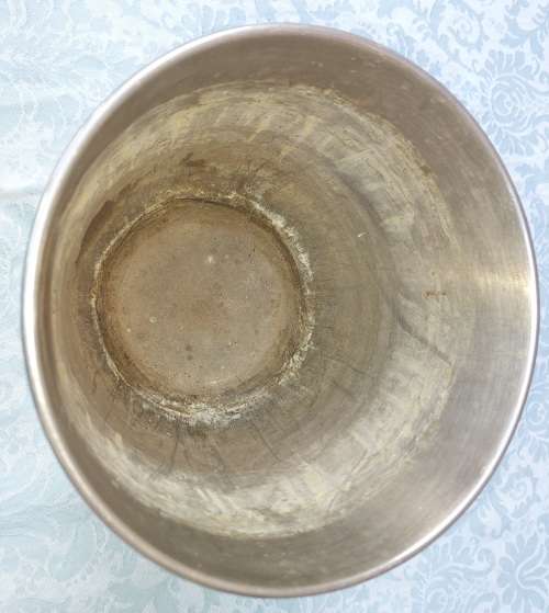 A VINTAGE SILVER PLATED ON BRONZE ICE BUCKET WITH HANDLES