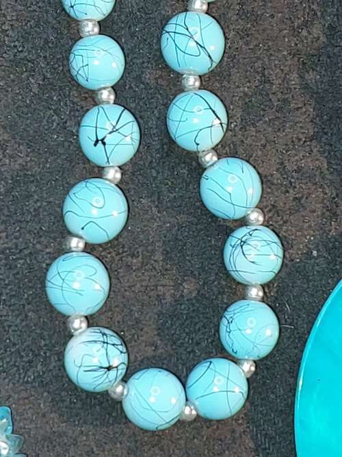 A COLLECTION OF VINTAGE TURQUOISE AND OTHER COSTUME NECKLACES SOLD AS IS