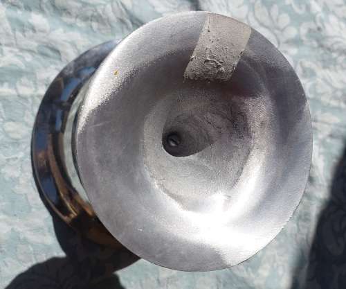 A VINTAGE ART DECOR ALUMINUM ALLOY SERVING TRAY SOLD AS IS