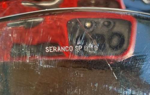 A VINTAGE SERANCO SILVER PLATED ON BRASS 50 CM DIAMETER SERVING TRAY SOLD AS IS