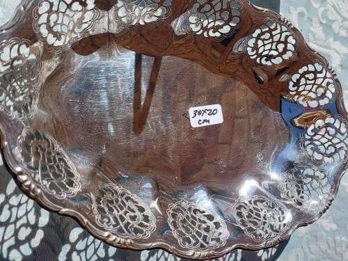 2 ANTIQUE EPNS SHEFFIELD SERVING TRAYS SOLD AS IS
