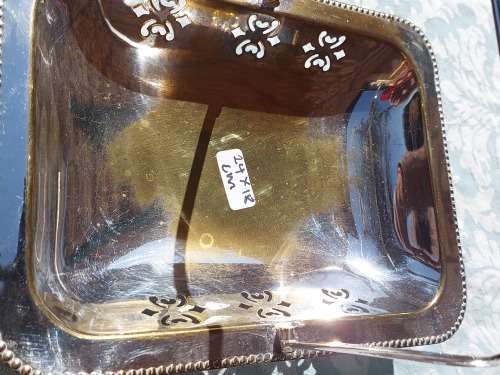 2 ANTIQUE EPNS SHEFFIELD SERVING TRAYS SOLD AS IS
