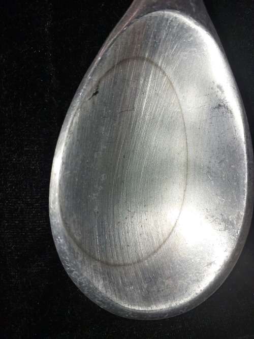 A PAIR OF ALUMINIUM ALLOY SALAD LADELS SOLD AS IS