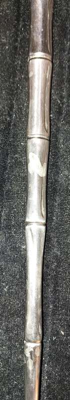 A SET BAMBOO STYLE STAINLESS STEEL SALAD LADELS