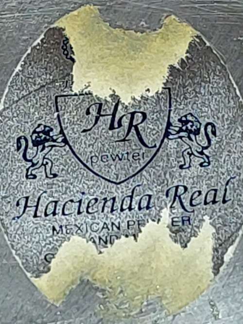 A 30 X 15 CENTIMETER HACIENDA REAL MEXICAN PEWTER SERVING BOWL