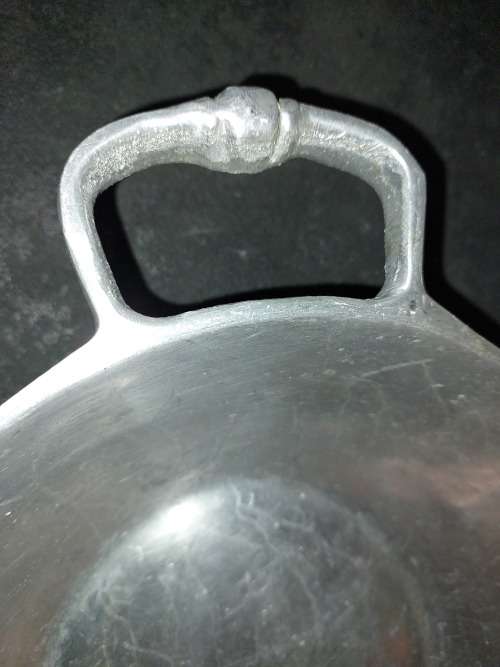 A VINTAGE 39 X 24 CENTIMETERS CAROL BOYES STYLE MEXICAN PEWTER  SERVING PLATTER