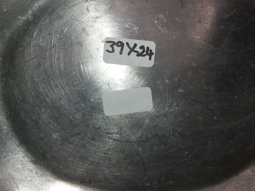 A VINTAGE 39 X 24 CENTIMETERS CAROL BOYES STYLE MEXICAN PEWTER  SERVING PLATTER