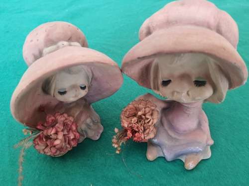 A VINTAGE SET CRAFTED CLAY/PORCELAIN  BABY FIGURINES