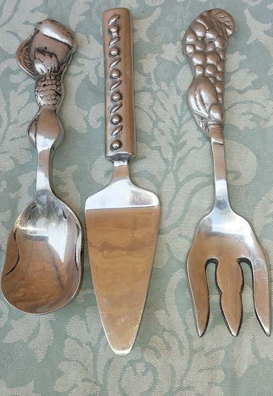 A JOB LOT CAROL BOYES STYLE ALUMINUM ALLOY CUTLERY