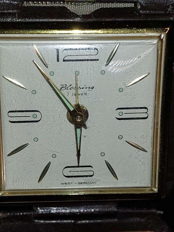 TWO VINTAGE BRONZE BEDSIDE ALARM CLOCKS