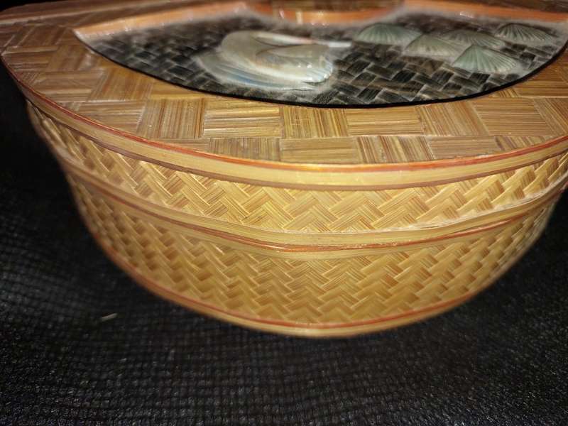 A VINTAGE ART DECOR BAMBO DESIGN WITH MOTHER-OF-PEARL