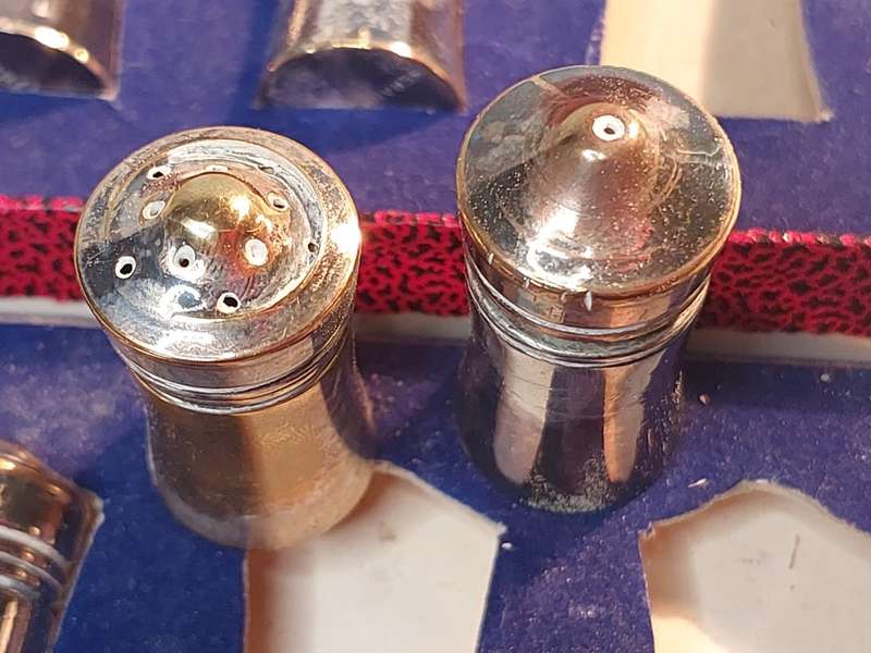A VINTAGE SERANCO SP ON B SALT AND PEPPER DISPENSERS