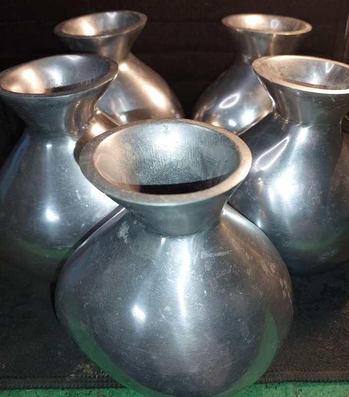 ART DECOR ALUMINUM ALLOY CAROL BOYES STYLE VASES