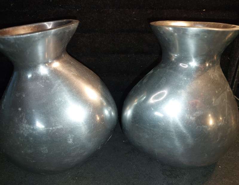 ART DECOR ALUMINUM ALLOY CAROL BOYES STYLE VASES