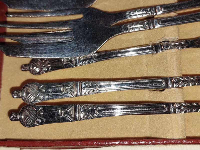SET OF 6 PASTRY FORKS EPNS MADE IN SHEFFIELD ENGLAND  SOLD AS IS