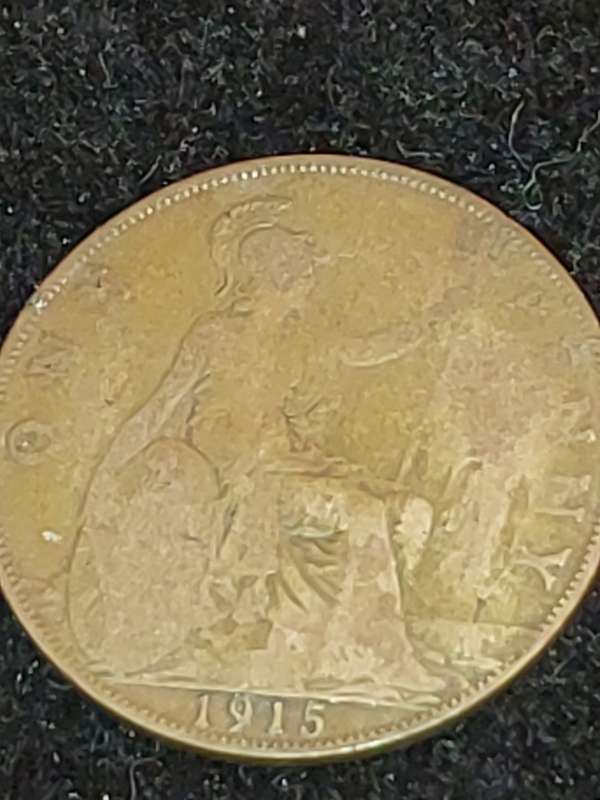 AN ANTIQUE COIN COLLECTION OF 9 ONE PENNY COINS UK
