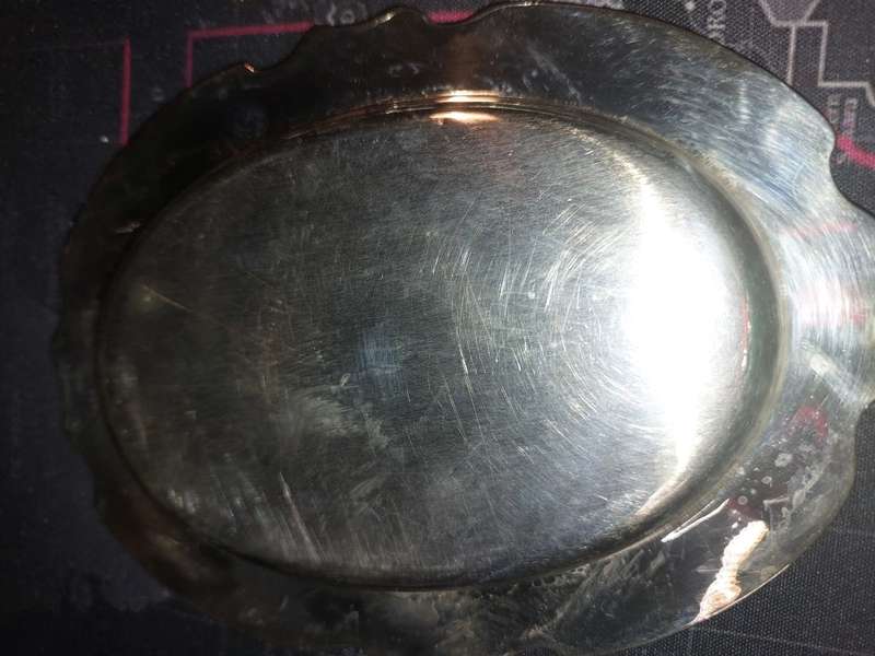 TWO VINTAGE VICTORIAN STYLE SILVER PLATED CANOP`ES TRAYS SOLD AS IS