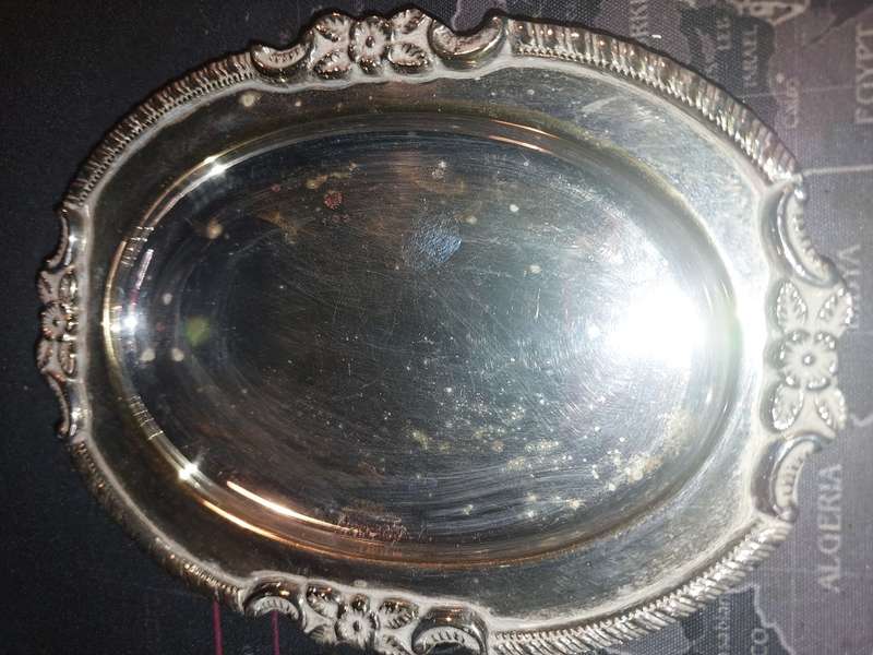TWO VINTAGE VICTORIAN STYLE SILVER PLATED CANOP`ES TRAYS SOLD AS IS