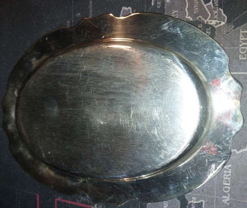 TWO VINTAGE VICTORIAN STYLE SILVER PLATED CANOP`ES TRAYS SOLD AS IS