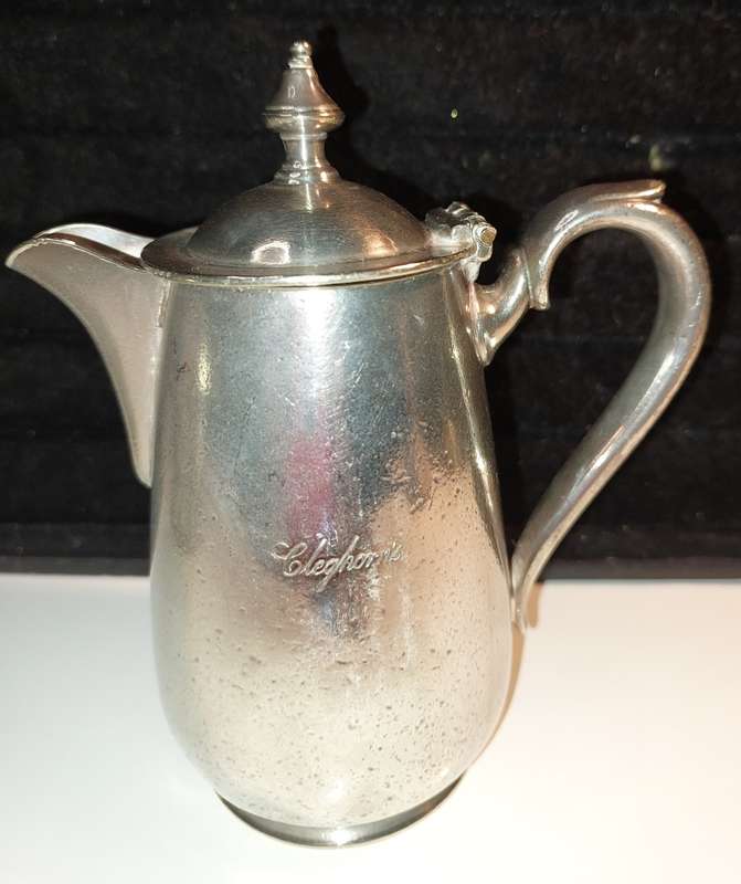 A VICTORIAN SET OF THREE ELKINGTON PLATE CLEGHORNS TEA POTS AND MILK JUG