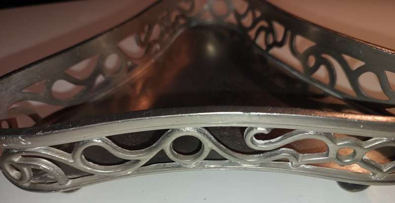 A SILVER PLATED ART DECOR SERVING TRAY