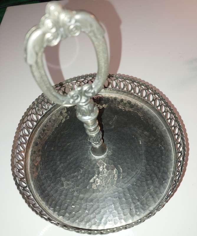 3 VINTAGE ART DECOR SILVER PLATED TABLE SERVER STANDS