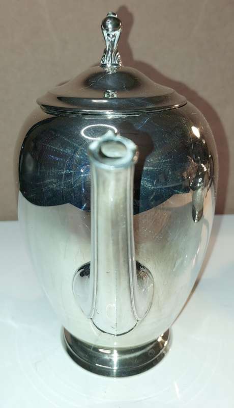 A VINTAGE WM, A. RODGERS SP ON COPPER 1078 MADE IN CANADA TEAPOT SET