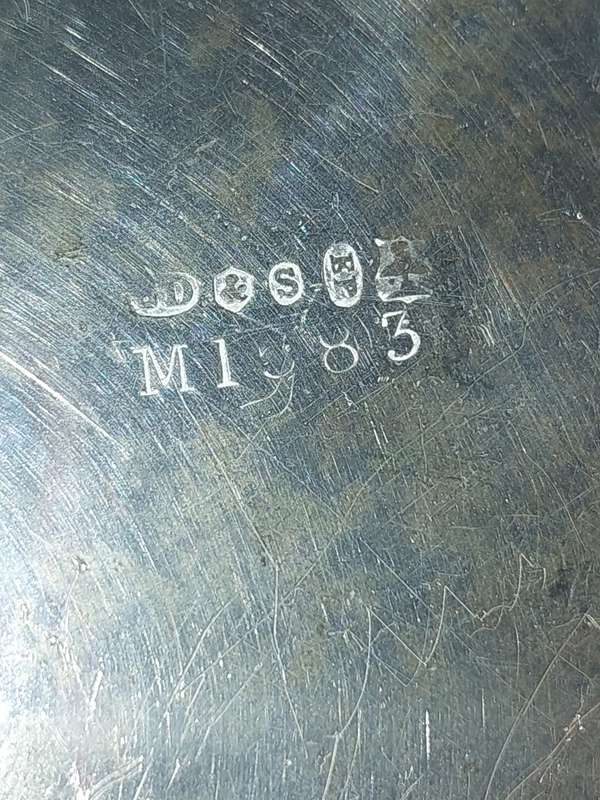 A VINTAGE ICE BUCKET WITH HALLMARKS AND A REGISTRATION NUMBER
