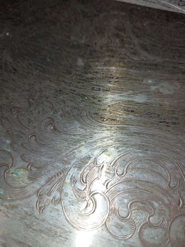 A VINTAGE VICTORIAN SILVER PLATED SERVING TRAY