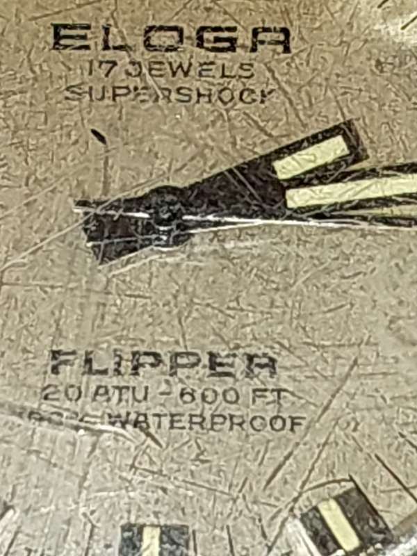 A ELOGA 17 JEWELS SUPERSHOCK FLIPPER 20 ATU-600FT WATERPROOF WATCH