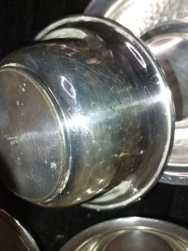 A SET OF 4 SILVER-PLATED ON BRONZE SERVING BOWLS MADE IN SWEDEN