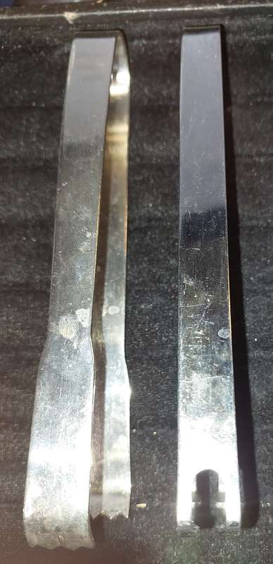 TWO STAINLESS STEEL SALAD TONGS SOLD AS IS